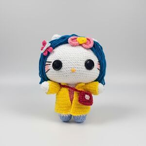 Coraline Hello Kitty Crochet Doll Plush | Handmade Sanrio Amigurumi